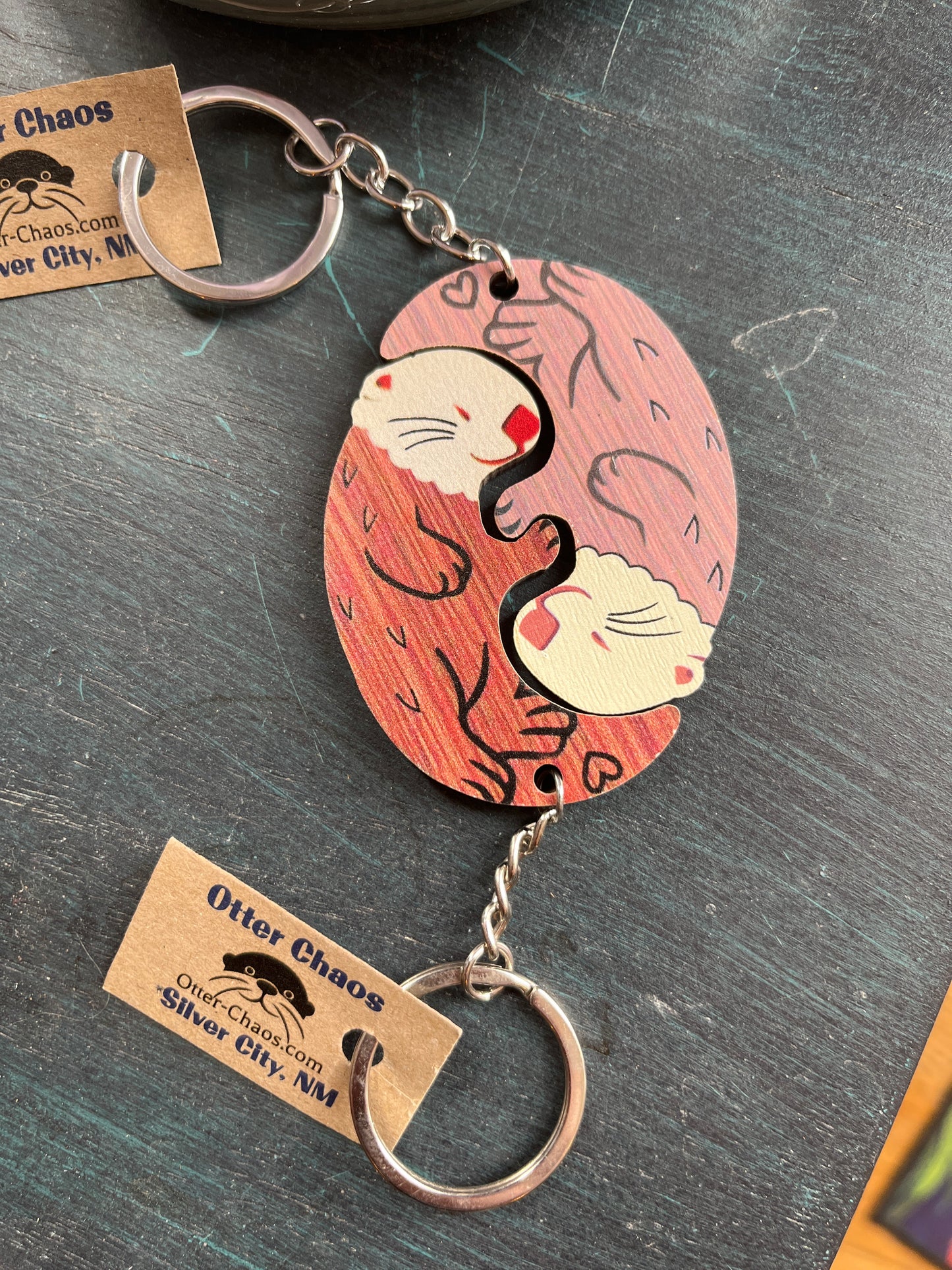 Wooden Otter Keychain