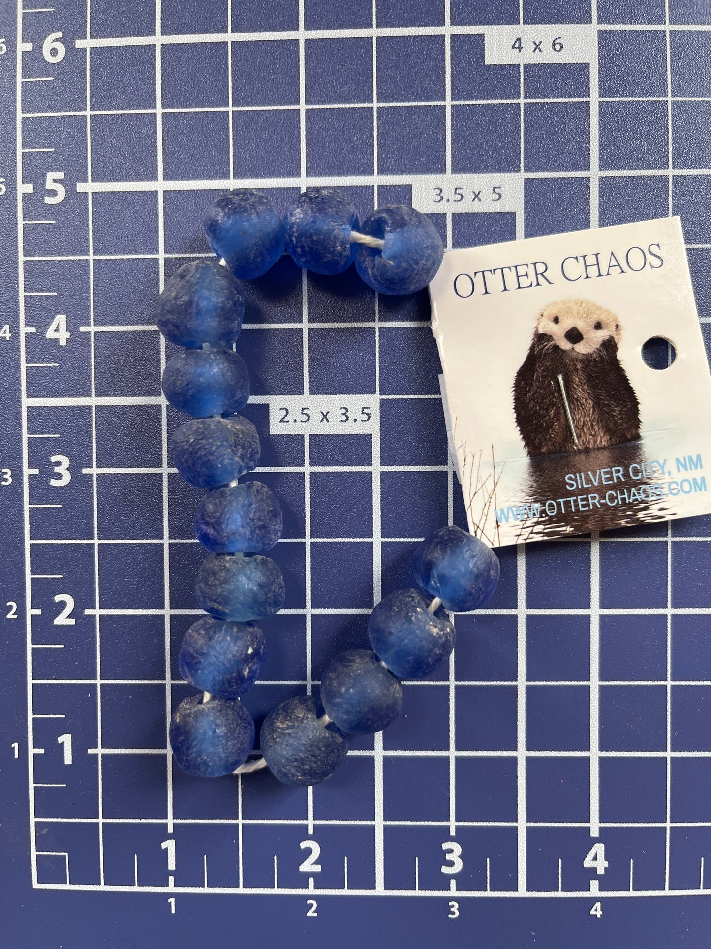 Rcyld Blue Glass Beads