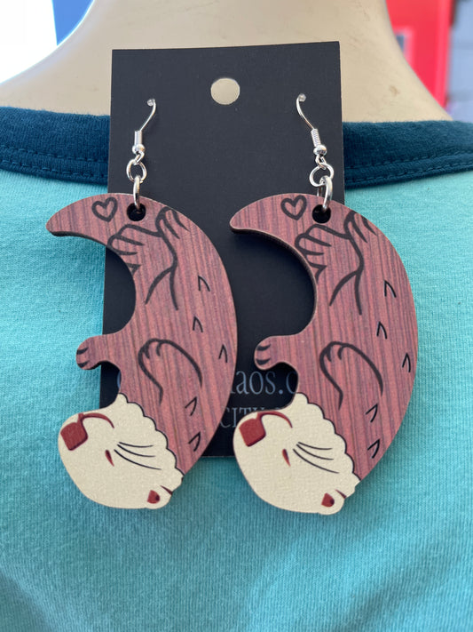 Wooden Otter Earrings