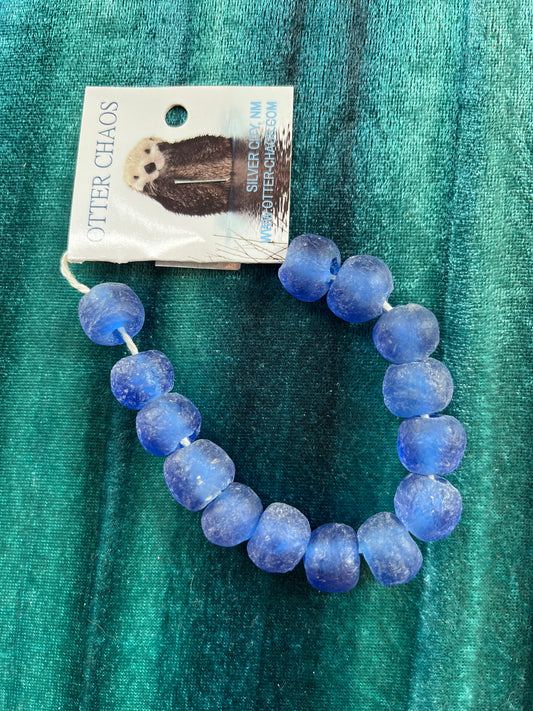 Rcyld Blue Glass Beads