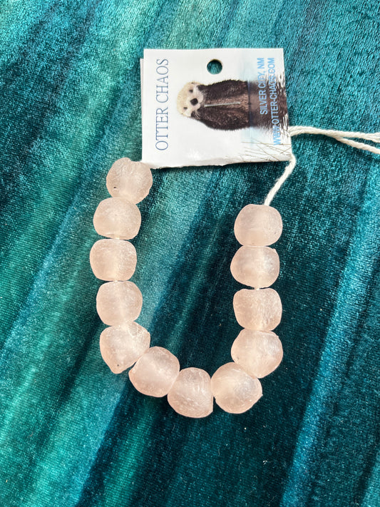 Rcyld Pink Glass Beads