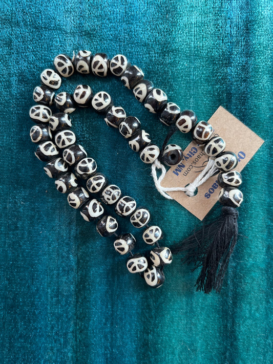 Ox bone hand painted beads