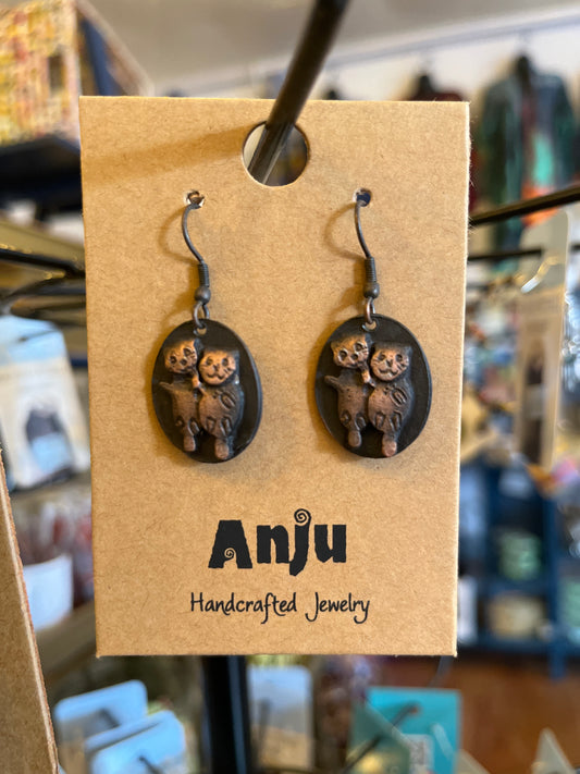 Pewter Otter Earrings