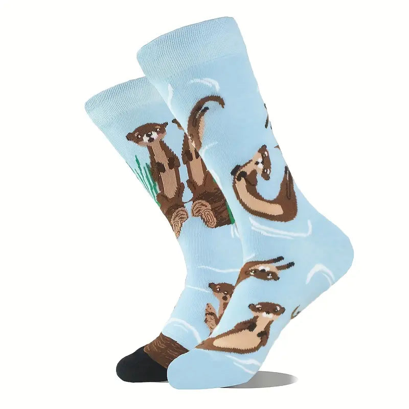 River Otters on a Log Socks