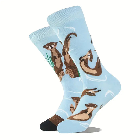 River Otters on a Log Socks